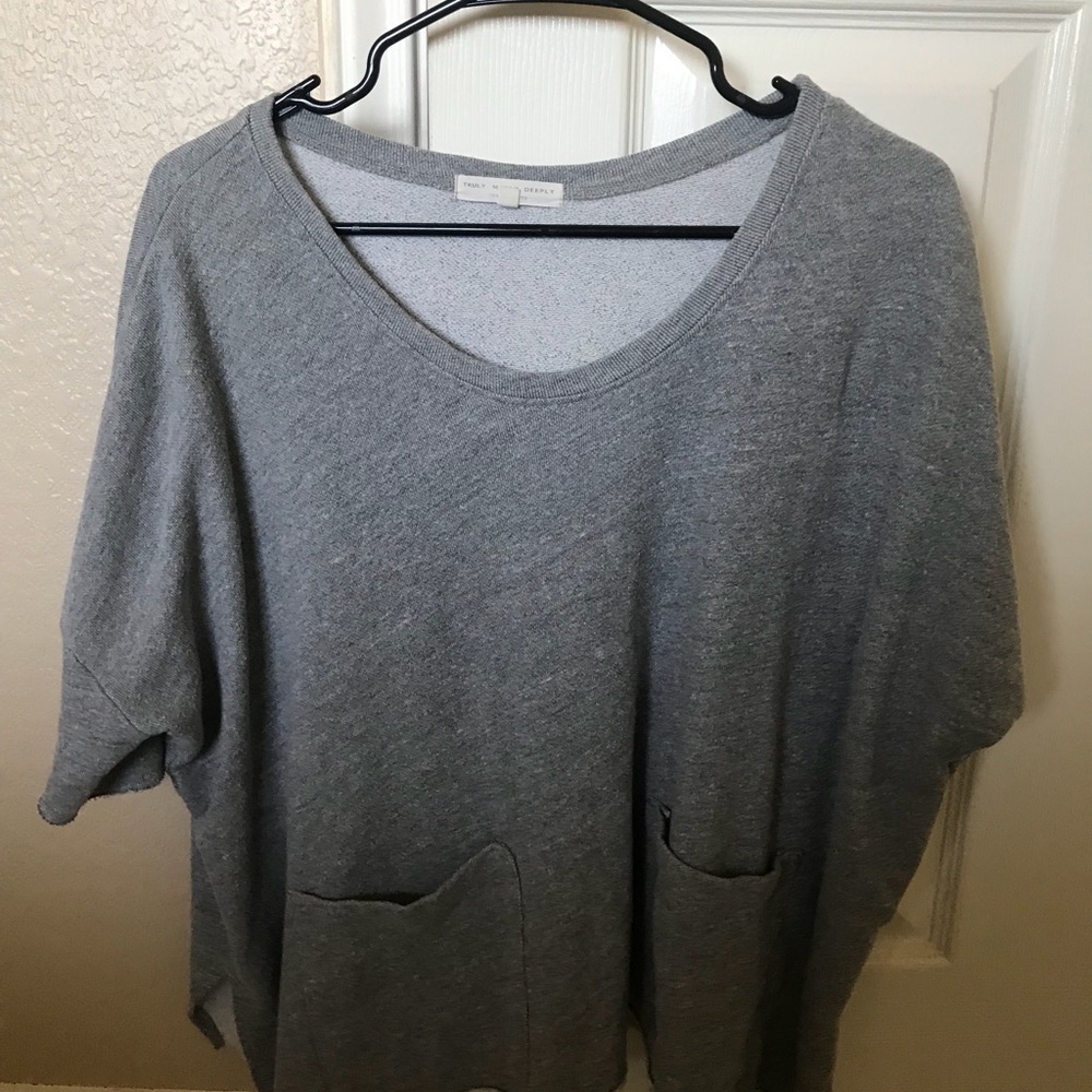 Cropped midi shirt with pockets